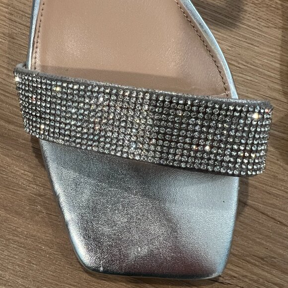 Steve Madden Nava Rhinestone Square Toe Ankle Strap Sandals Heels Shoes Size 11M - Picture 3 of 12